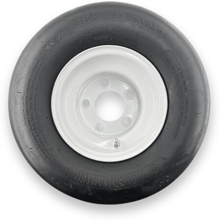 Rubbermaster - Steel Master Rubbermaster 18x9.50-8 4 Ply Smooth Tire and 5 on 4.5 Stamped Wheel Assembly 599011